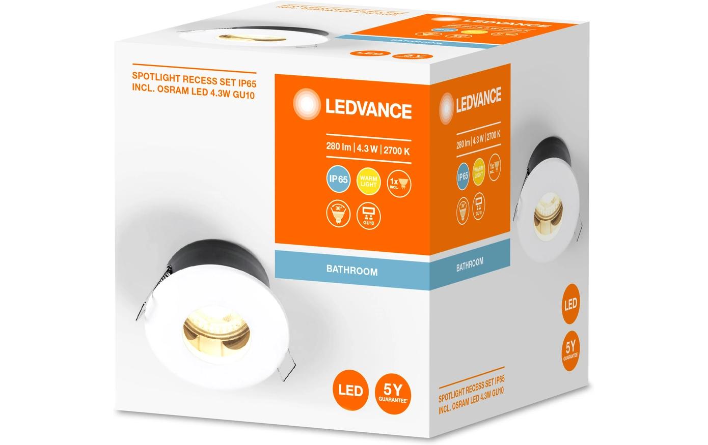 Einbauspot Downlight Twistlock, GU10, 4.3W, 2700K, WeissSpotleuchte zur Deckenmontage