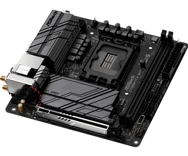 ASRock Z790M-ITX WiFi - Bundkort - mini ITX - LGA1700 sokkel - Z790 Chipset - Bluetooth, 2.5 Gigabit LAN, Wi-Fi 6, Gigabit LAN - onboard grafik (CPU påkrævet) - High Definition Audio (7.1-kanal)