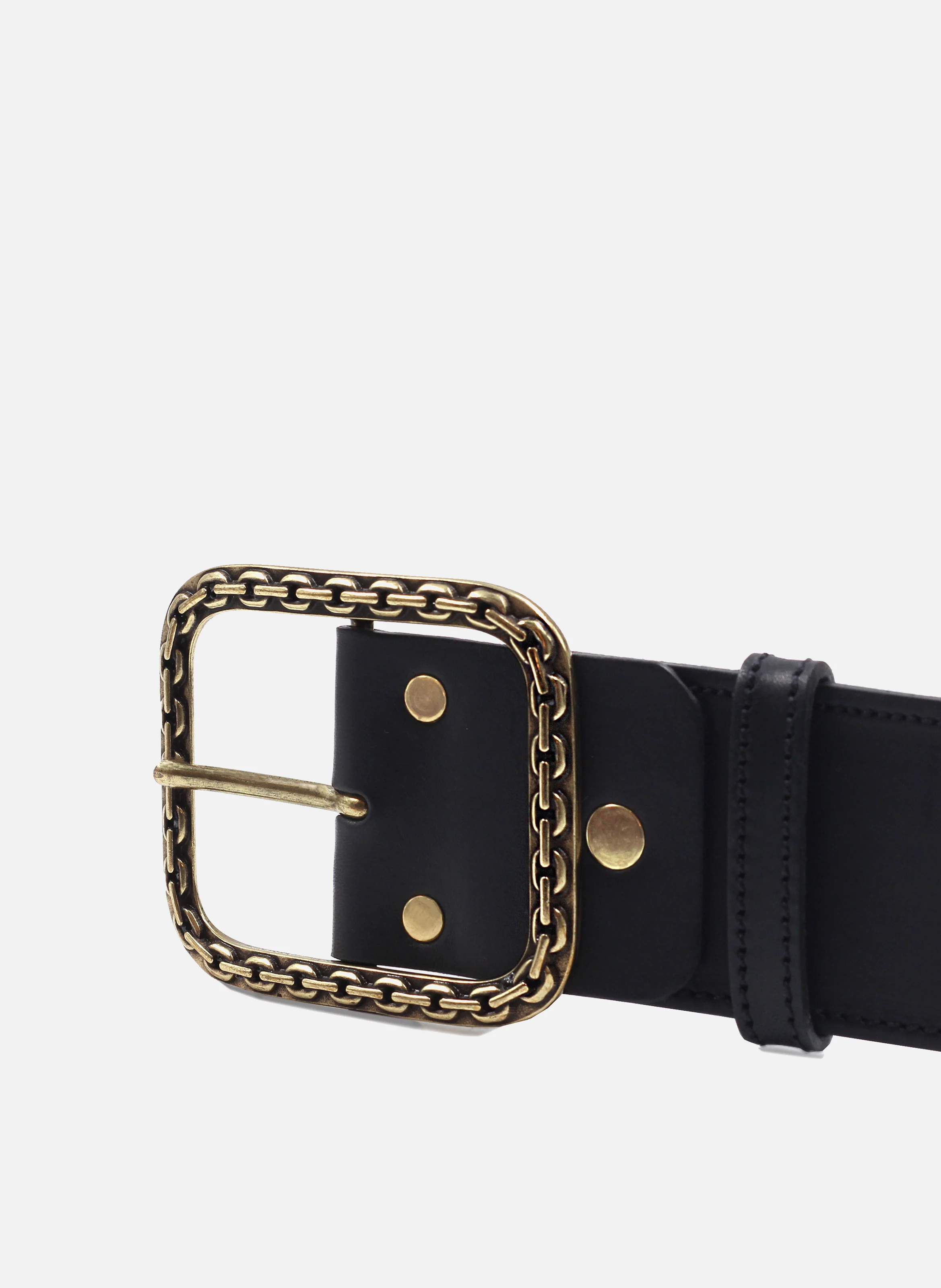 Ceinture bijou cuir lisse | Noir