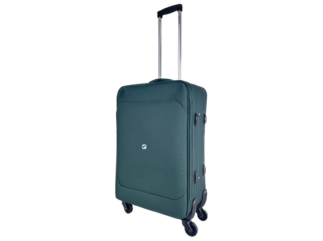 MALA DE VIAGEM MÉDIA FLEXÍVEL AIRPORT VERDE 4 RODAS 65X42X22CM