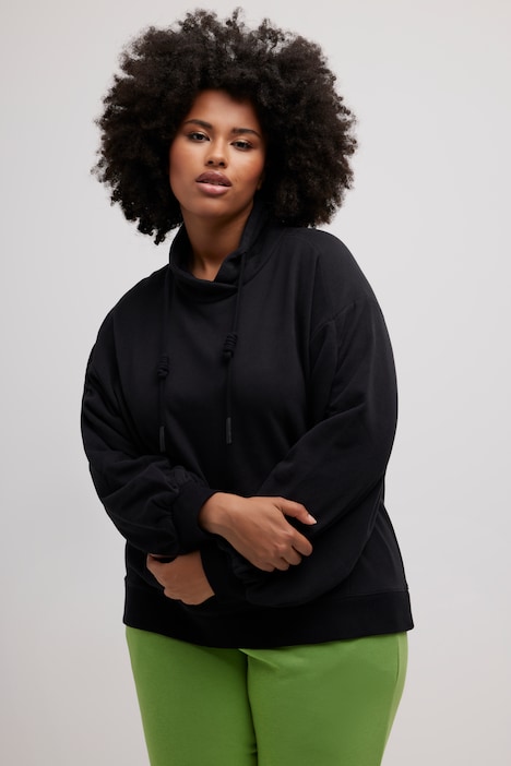 Sweatshirt, Kängurutasche, Oversized, Stehkragen, Langarm