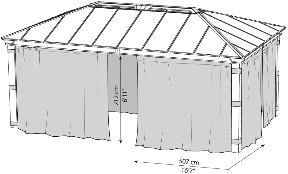 Palram Canopia Dallas 6100 Gartenpavillon-Vorhang-Set