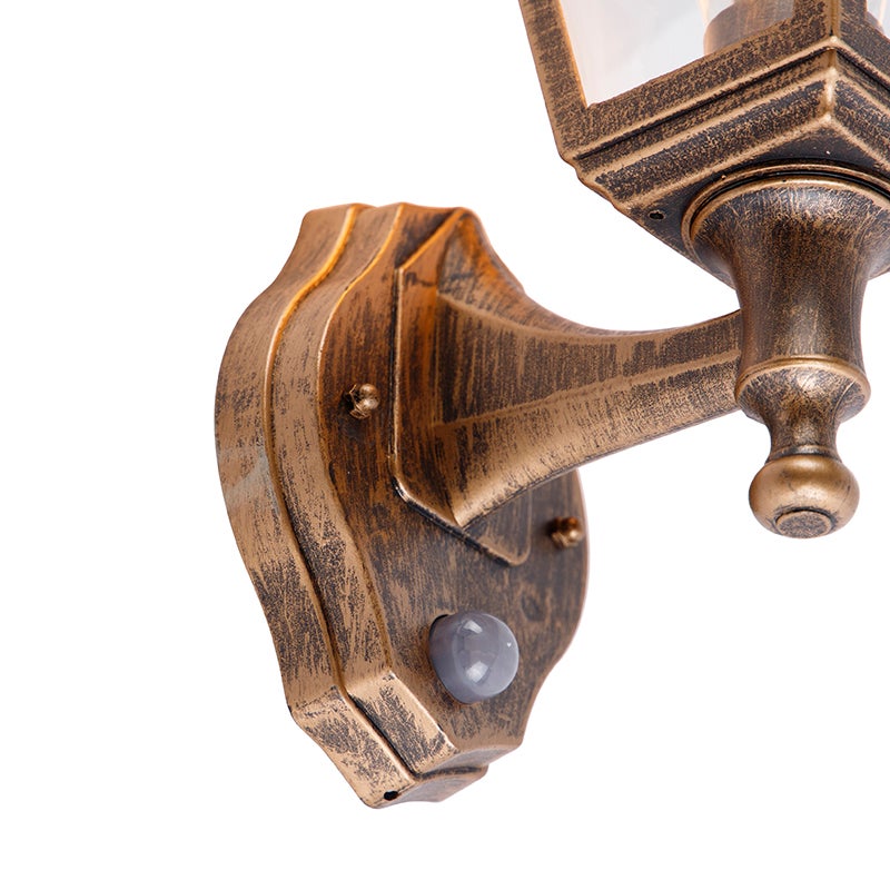 Antieke gouden wandlamp IP44 met bewegingsmelder - Capital