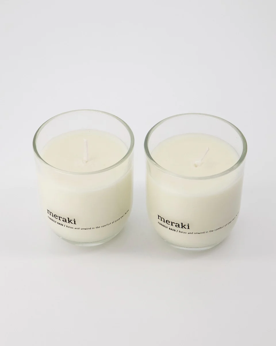 Meraki  Duftlys - Forest Rain, 2 stk. h: 7.6 x ø: 7 cm