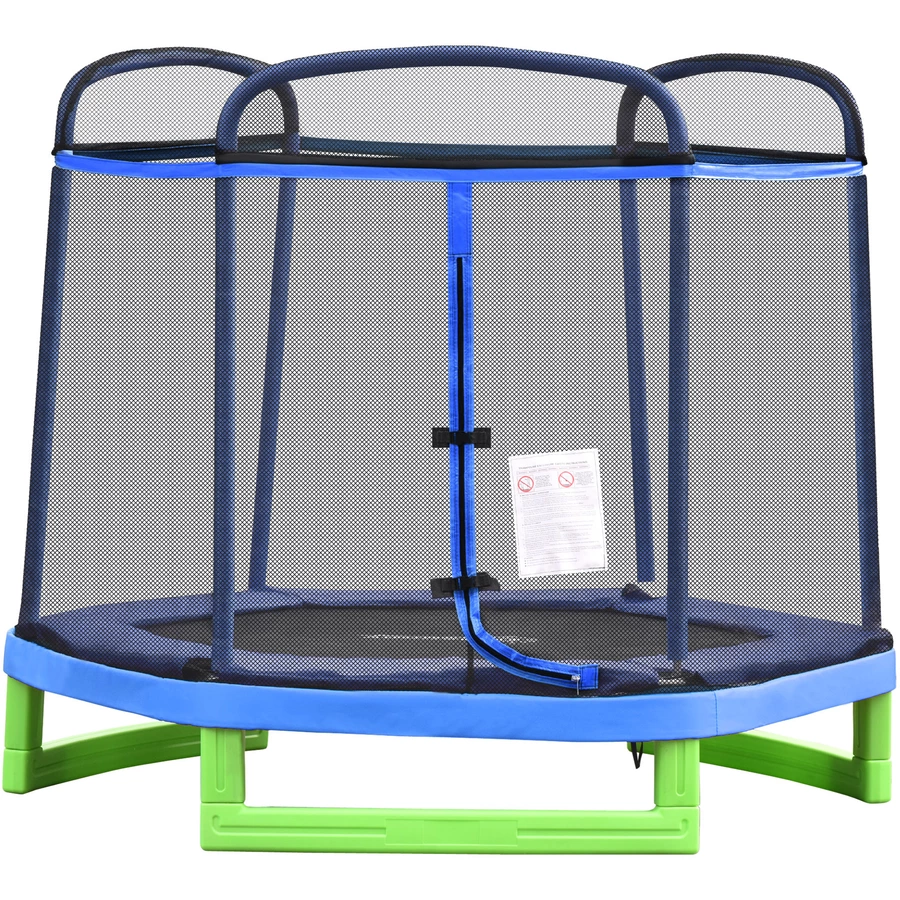 HOMCOM Kinder Trampolin mit PE Netz bunt