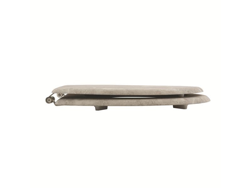 MSV Toilettensitz Grau WC-Sitz aus MDF mit Edelstahlscharnieren