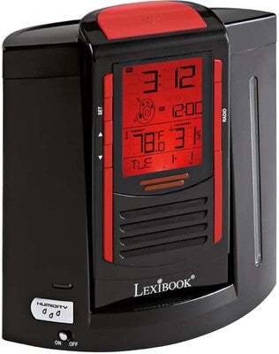 Lexibook Humidifier Vekkeklokke, Black/Red