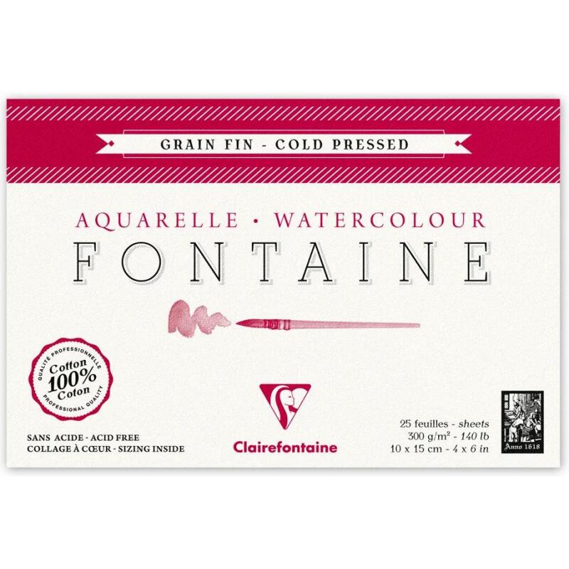 Fontaine bloc collé 4 côtés 25F 10x15cm 300g grain fin