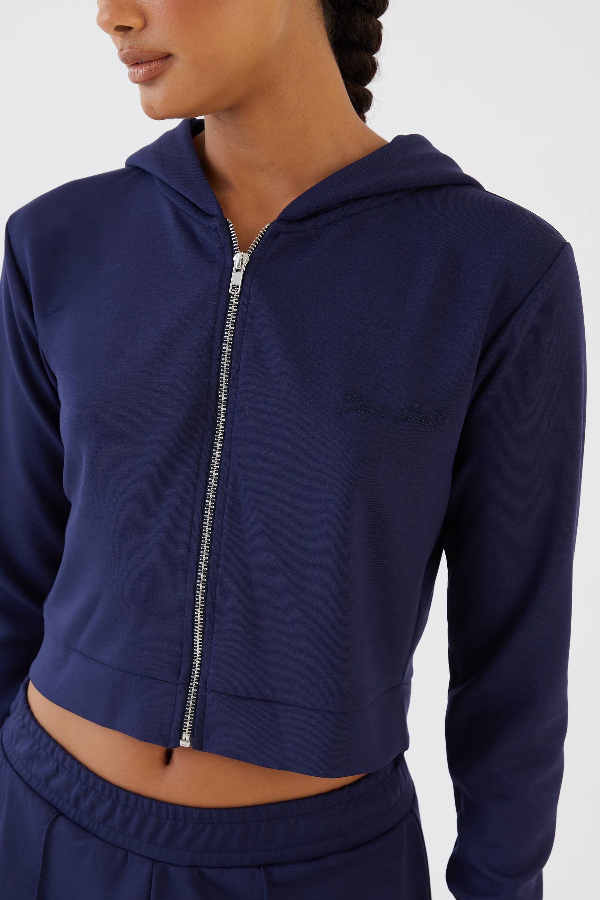 Sweat À Casynthétiqueche Zippé Supersoft Coupe Boxy Dsgn Studio