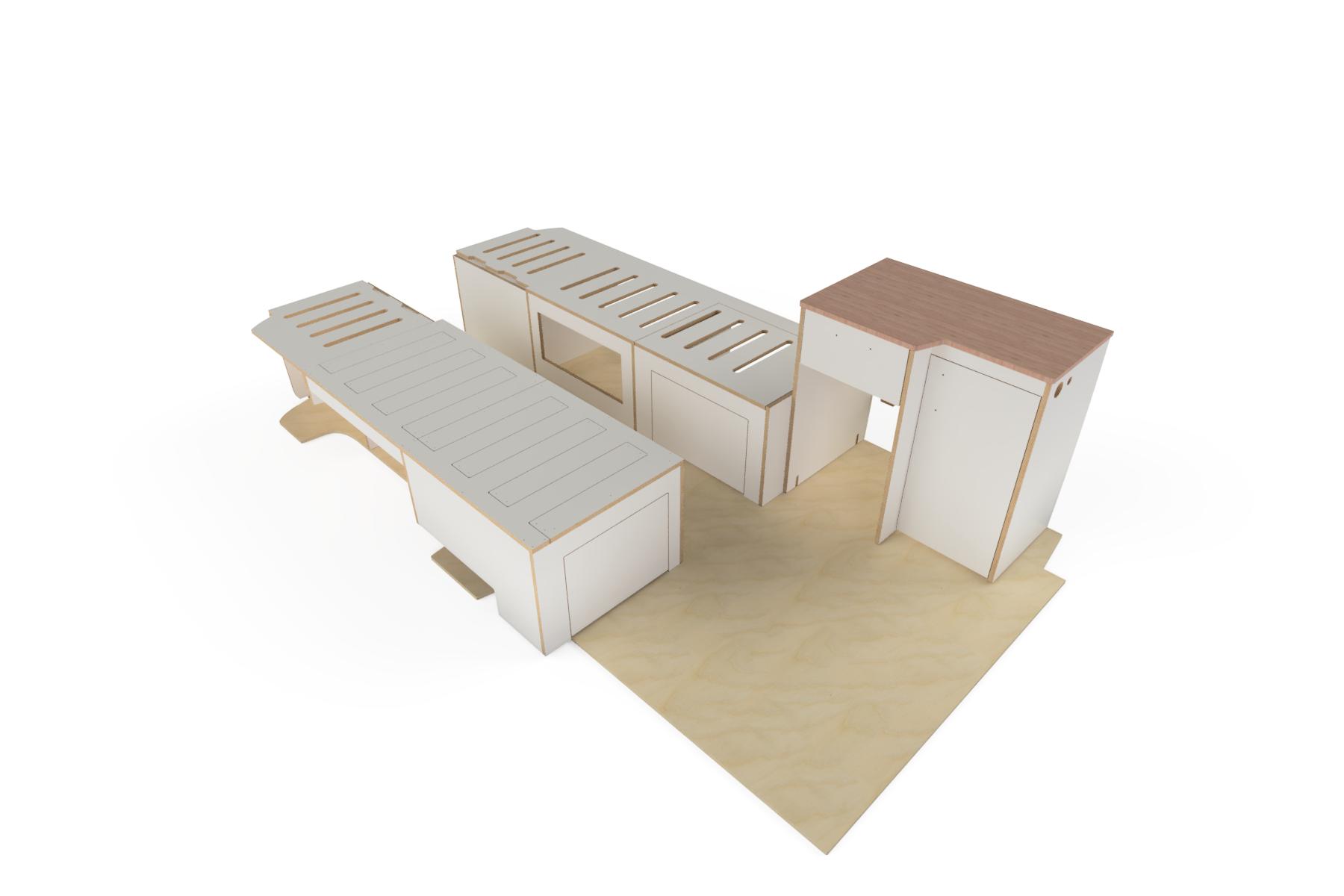 Camper Meubilair T5/T6 L1 rondzit meubel