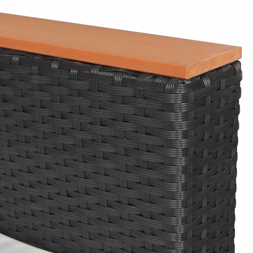 vidaXL - Tuinbank Set - Zwart - Poly rattan