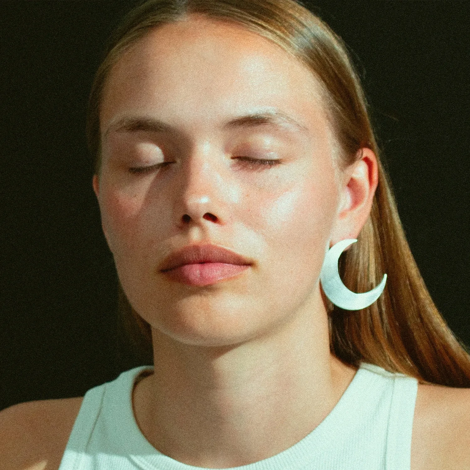 Jane Kønig Big Half Moon Ørering Single Sølv MHMS-XJK24-1-S