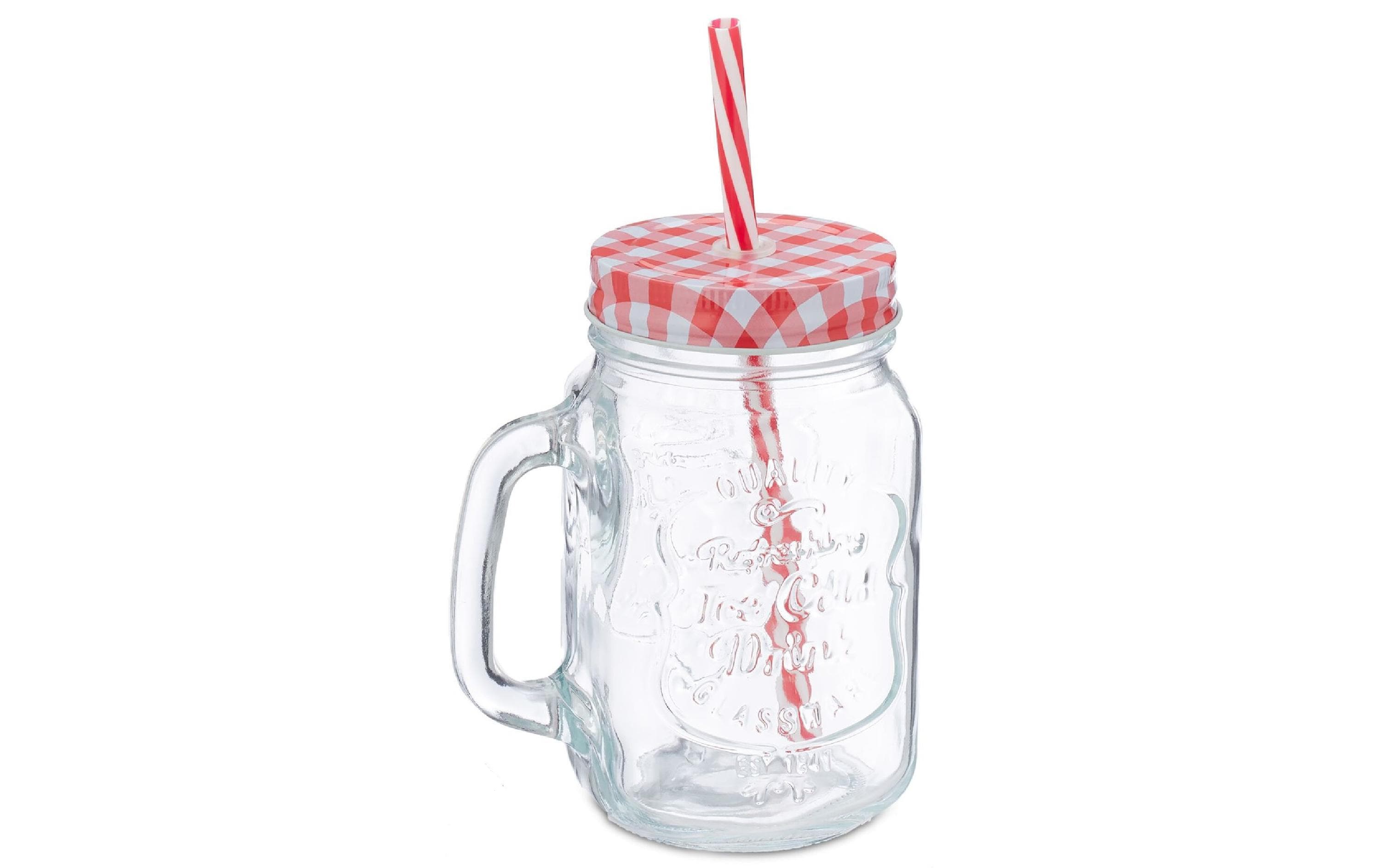 Trinkkrug Summer 500 ml, 16 Stück, MehrfarbigRetro-Gläser mit «Ice Cold Drink»-Aufschrift