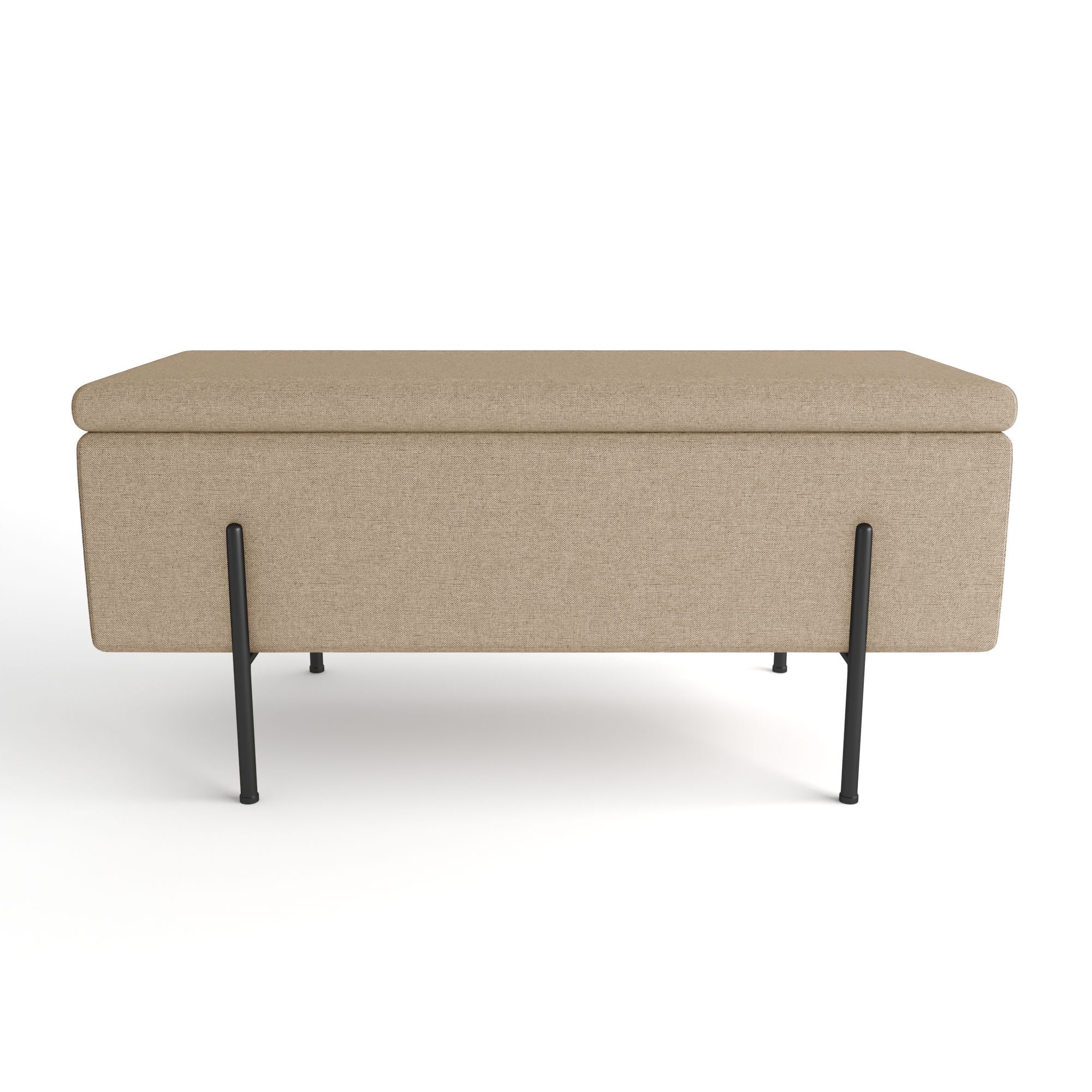 DIANE - Banquette-coffreen bois, métal et tissu | Beige