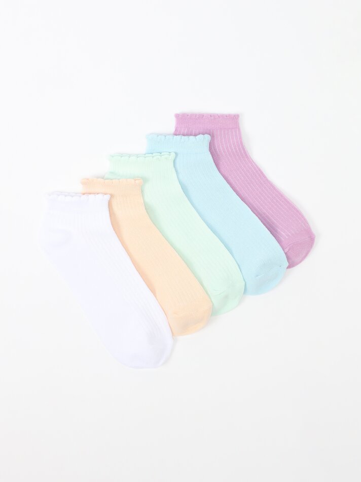 Pacote com 5 pares de meias curtas sortidas - Diversas