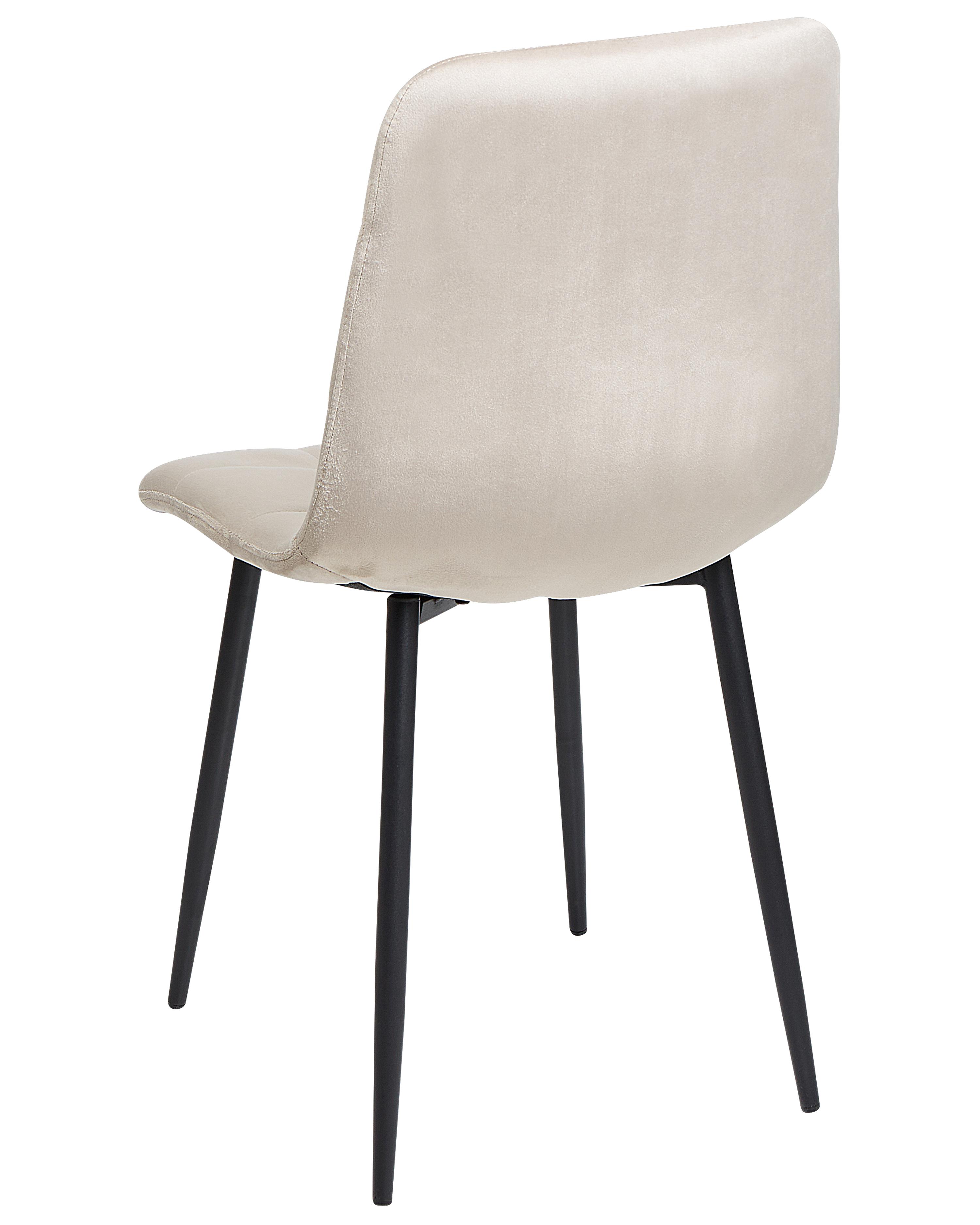Set van 4 eetkamerstoelen POWELL Fluweel Beige