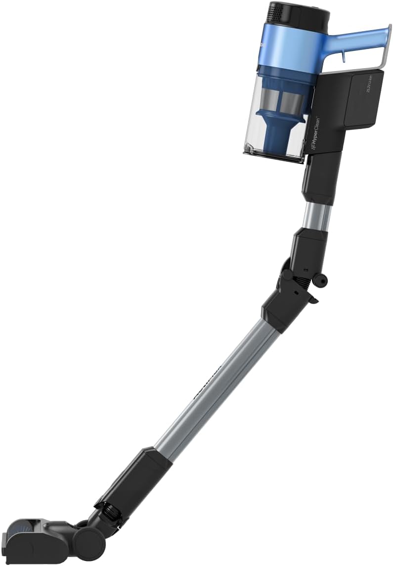 GRUNDIG VCP 8330 2-in-1-Akku-Stielstaubsauger, HyperClean, CyclonStorm-Technologie, knickbares Rohr, 3 Saugkraftstufen, 450 W Motor, 500 ml Staubbehälter, bis zu 60 Minuten Laufzeit, Blau/Schwarz
