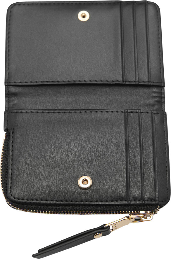 MANGO Wallet decorative stitching Black