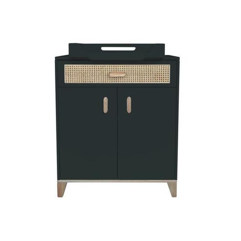 Petite Commode NAMI Cannes de Rotin Onyx - THEO