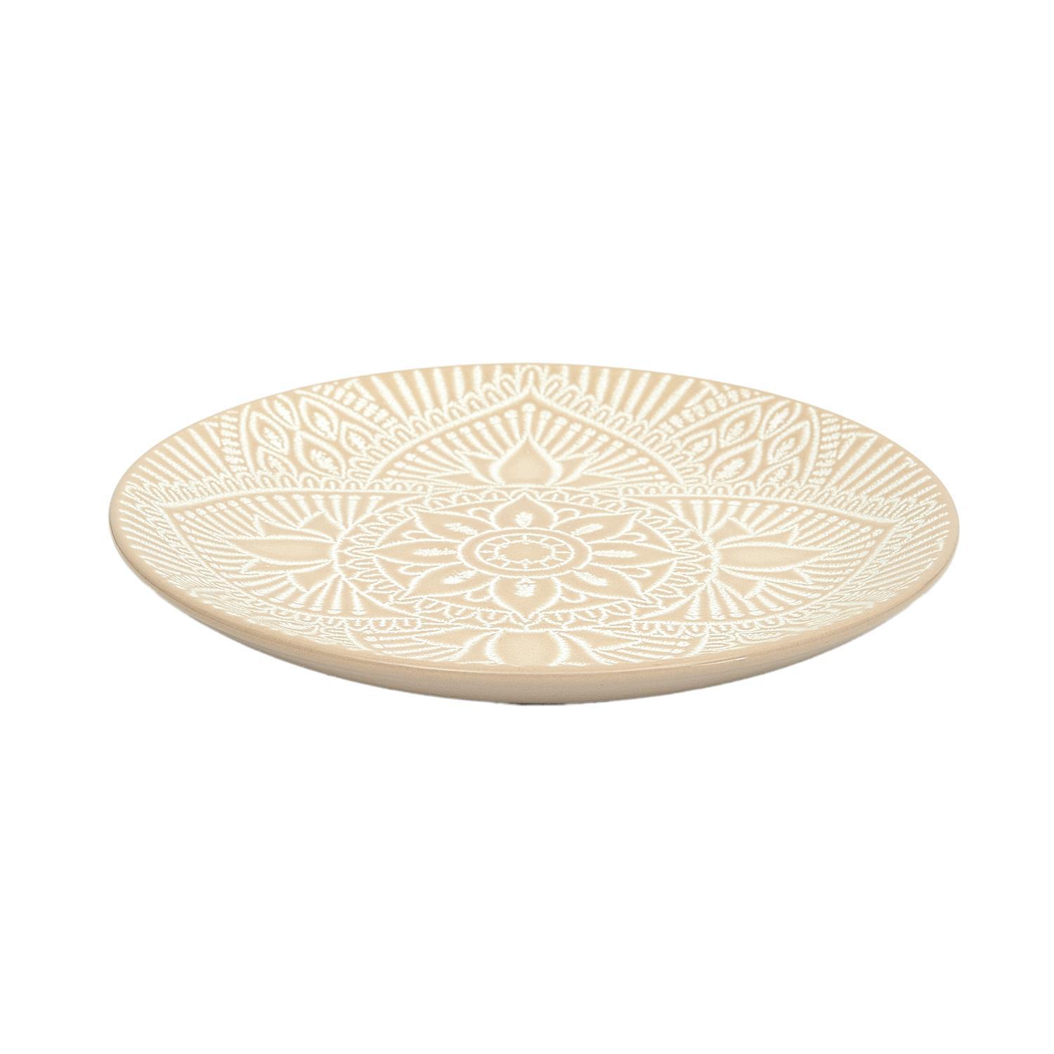 ASSIETTE SAHARA BEIGE D.19.5CM