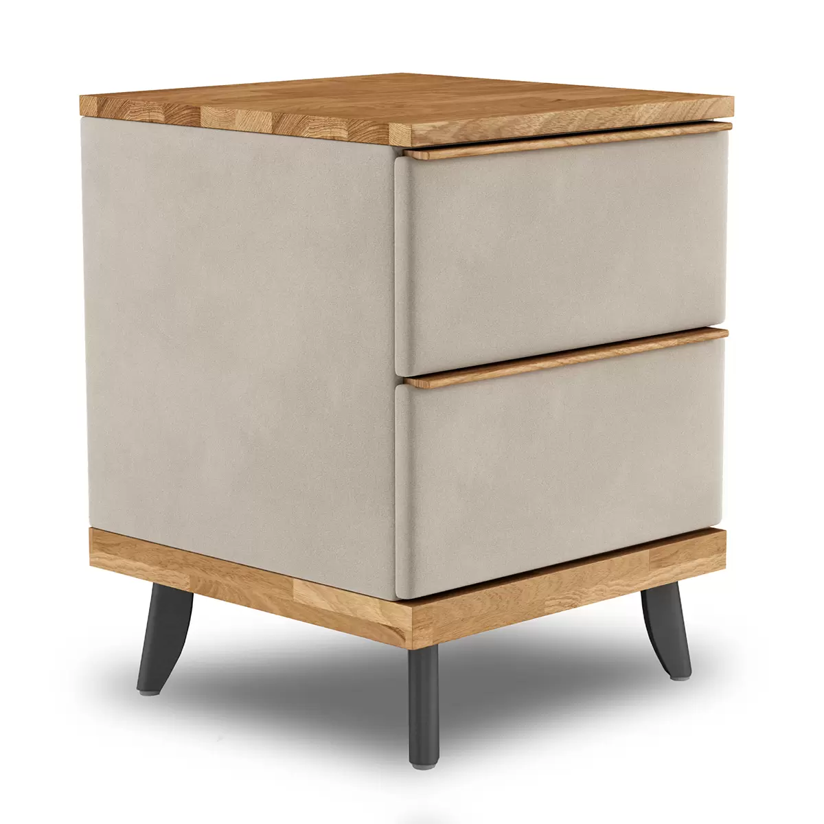 Nachttisch Emily II beige,schwarz