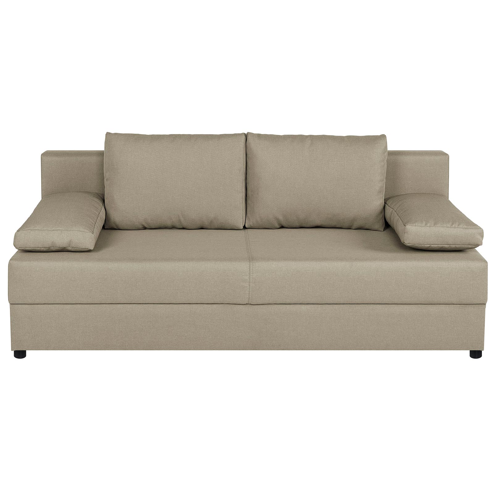 Schlafsofa - beige - Webstoff - Staukasten
