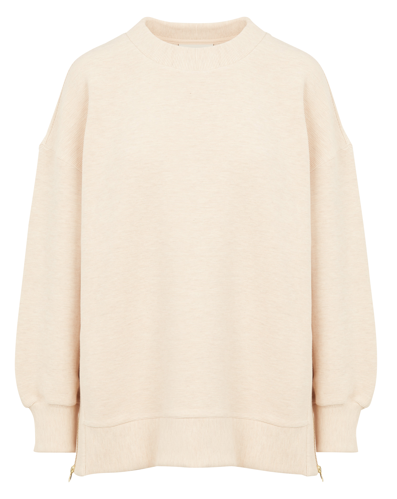 MAE - Sweat long col rond en coton mélangé| Beige