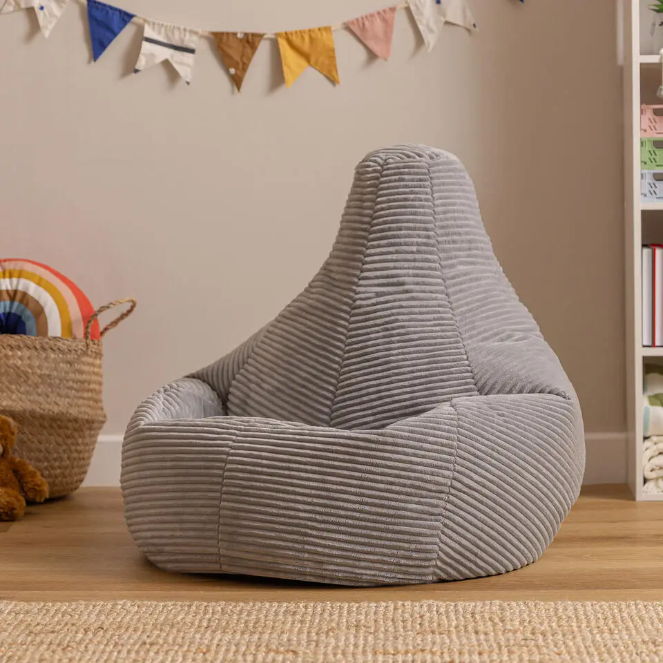 Set van 2 icon Kinderzitzakken Dalton - Corduroy Zitzak - Grijs