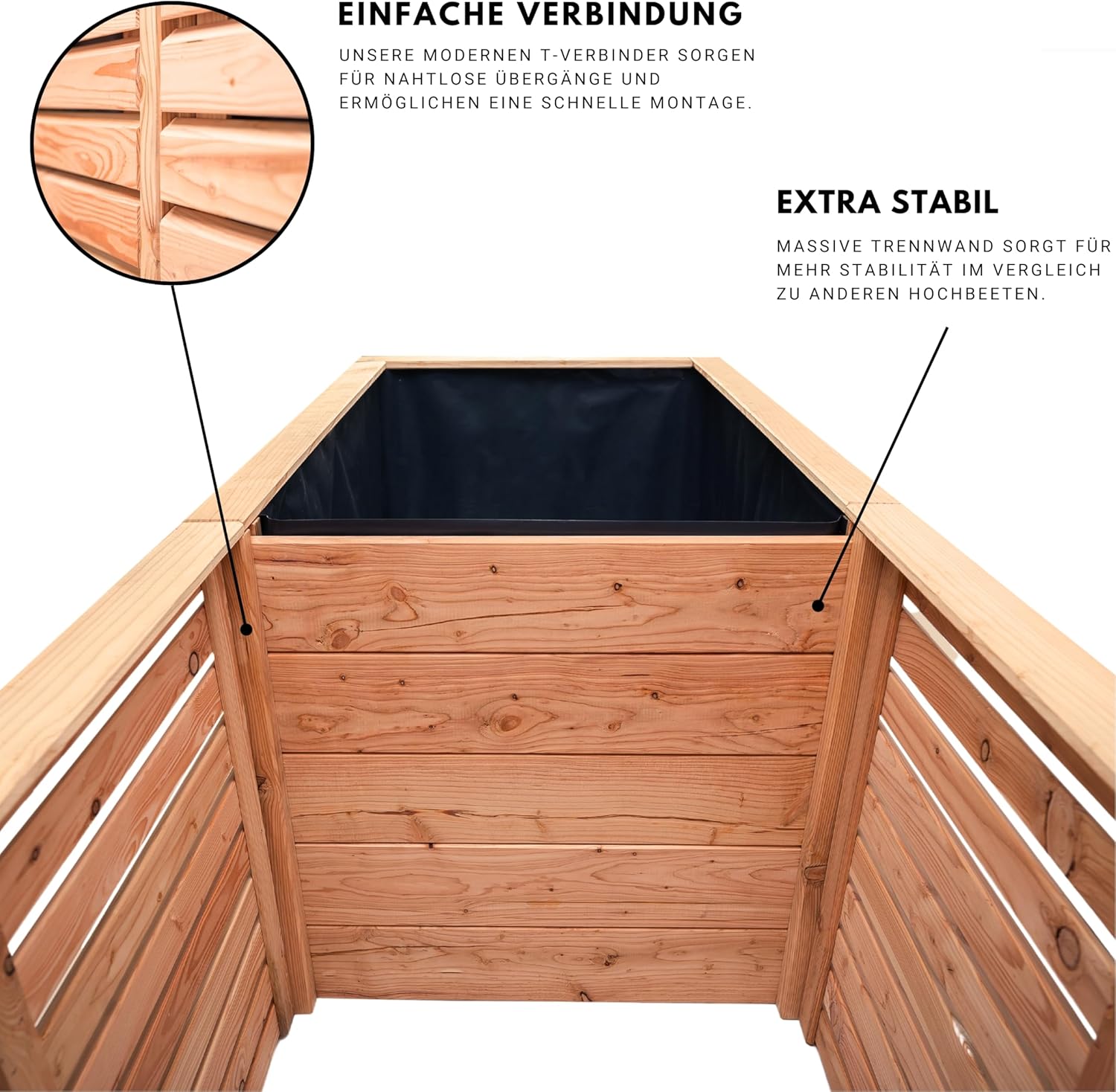 Hochbeet Rhombus XL Lärche Holz für Außen Naturbelassen Kräuterbeet Gemüsebeet Pflanzkübel