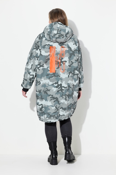Funktionsjacke, oversized, Teddyfutter, Kapuze, 2-Wege-Zipper