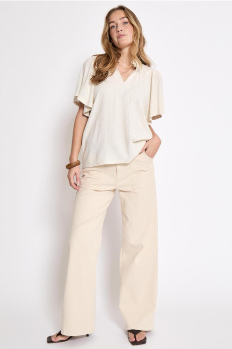 Peppercorn beige dames blouse