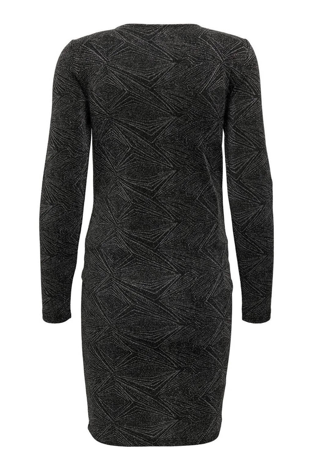 ONLY MATERNITY korte zwangerschaps jurk glitter zilver