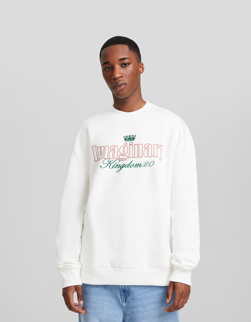 Moletom estampado com gola redonda