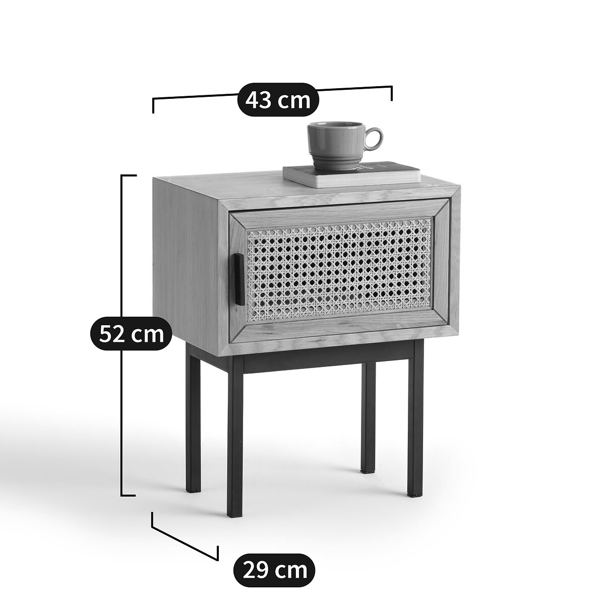 LA REDOUTE INTERIEURS<br>Mesa de cabeceira Waska com 1 porta em rattan
