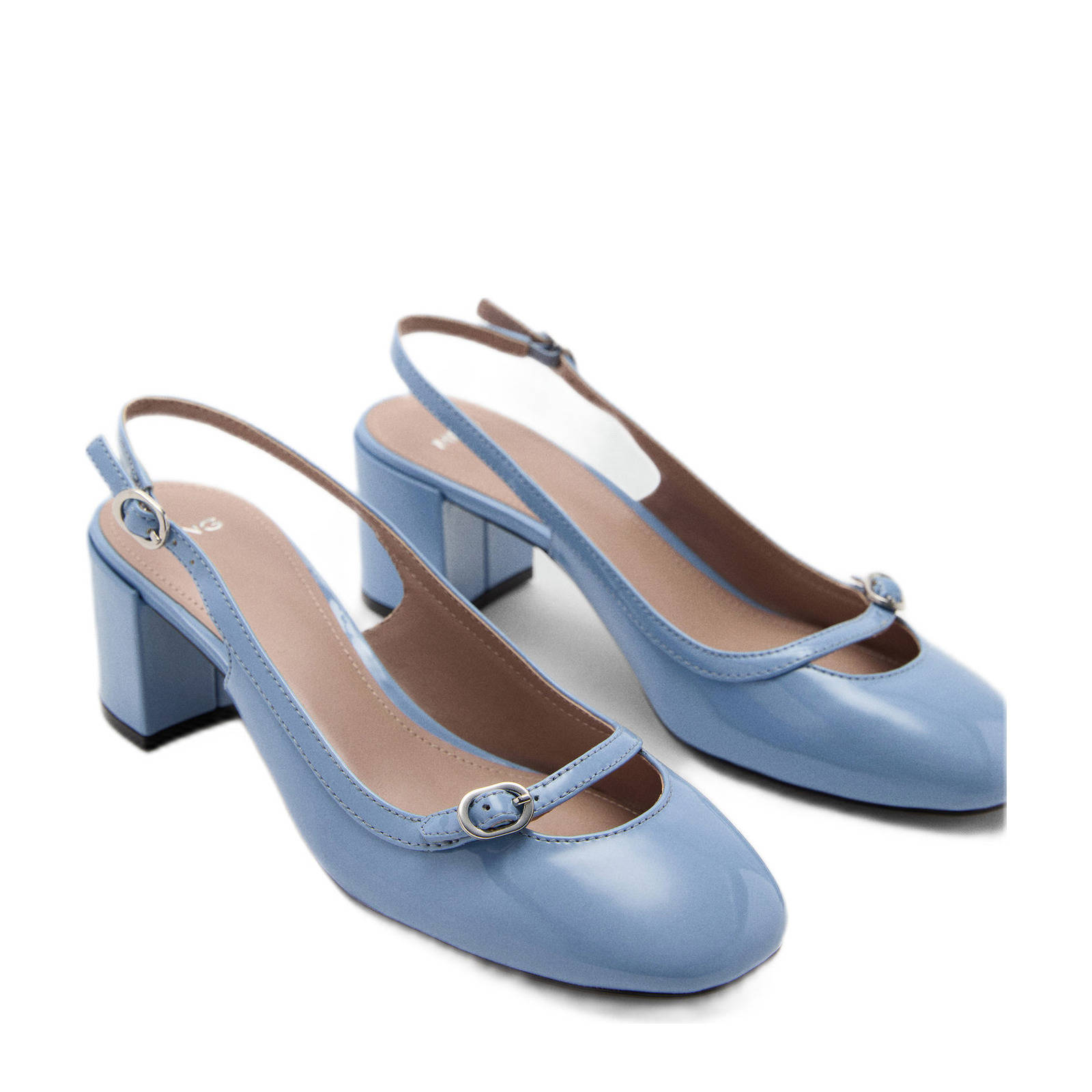 Mango slingback pumps lichtblauw