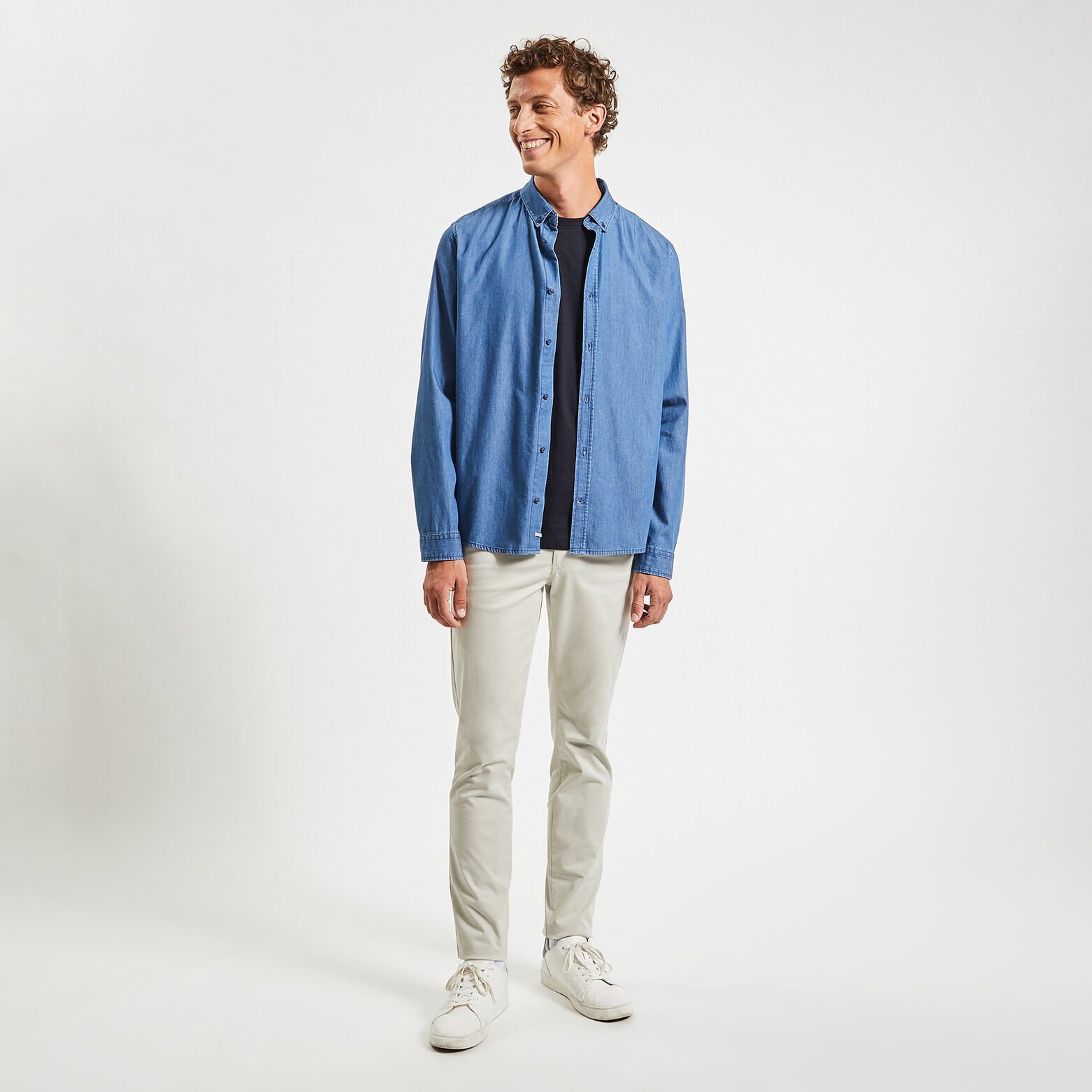Tee shirt 'le parfait by JULES' coton issu de l'ag Bleu foncé