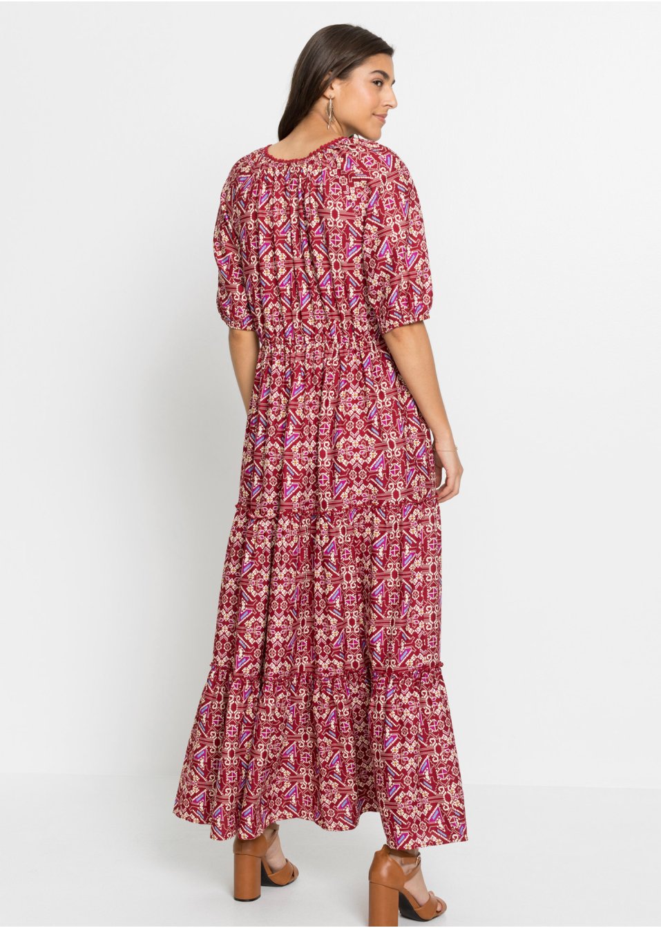 Robe longue imprimée en viscose durable