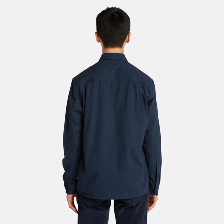 Camisa Windham de algodão masculina na cor azul marinho.
