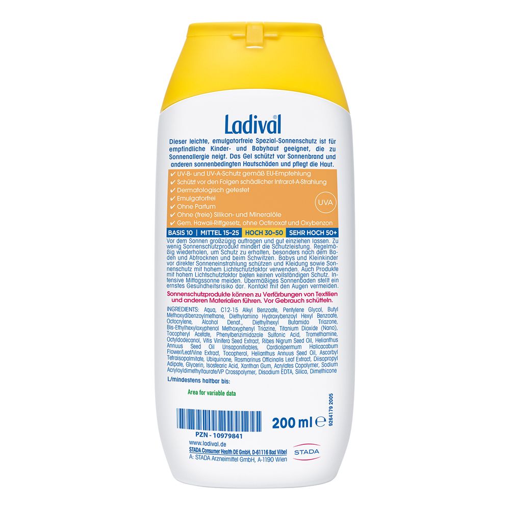 Ladival® Sonnengel Kinder bei allergischer Haut LSF 30