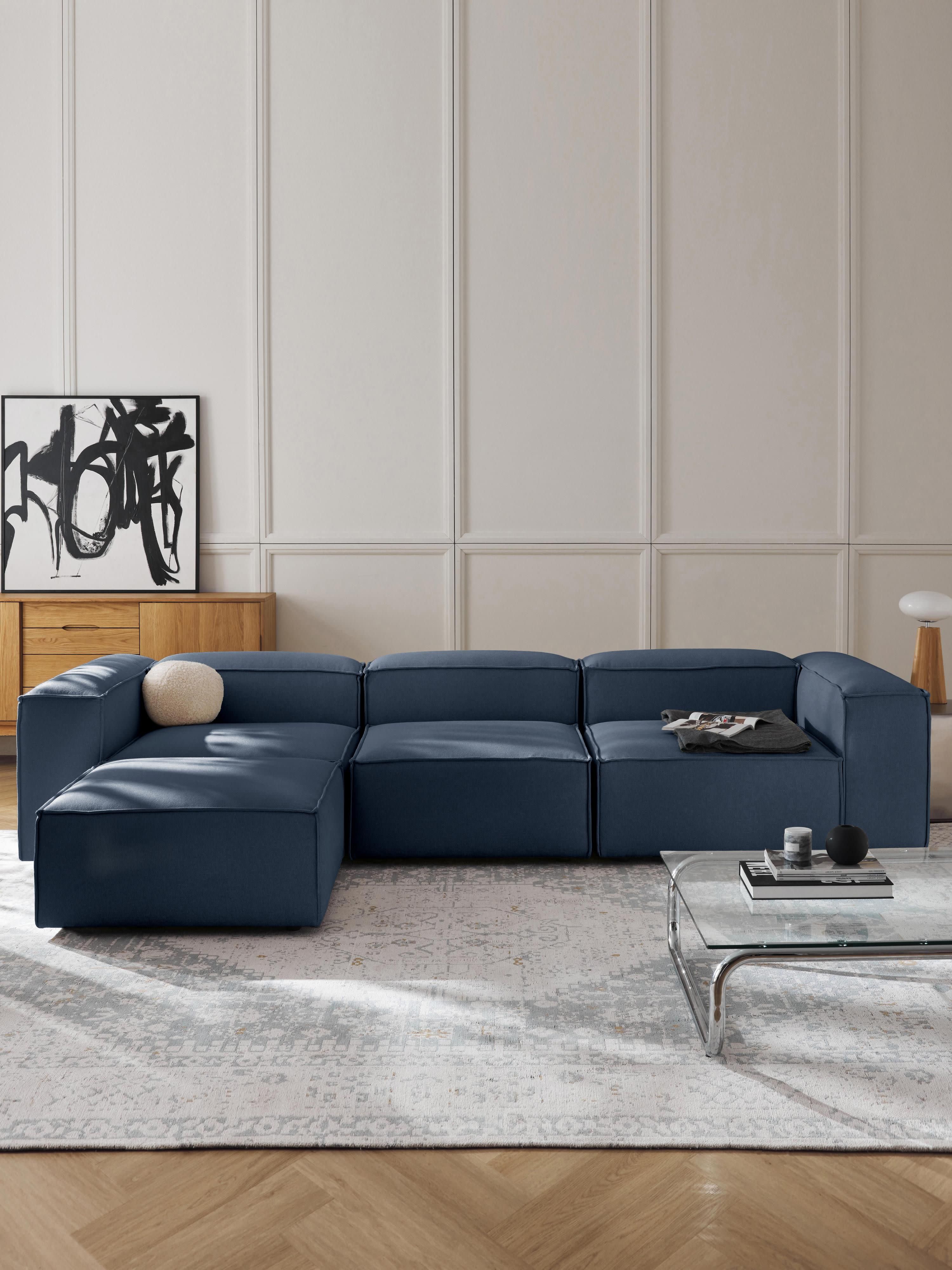 Modulaire bank Lennon (4-zits) met poef (links/rechts)