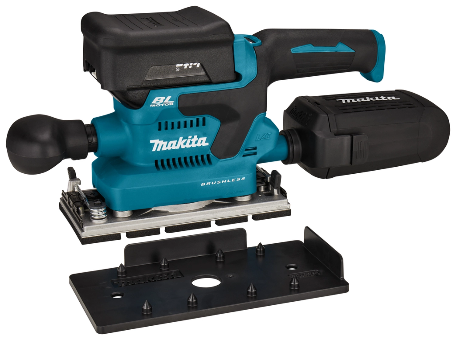 Makita DBO381RTJU 18V Li-ion accu vlakschuurmachine set (2x 5,0Ah) in Mbox incl. AWS zender - 93x230mm - koolborstelloos