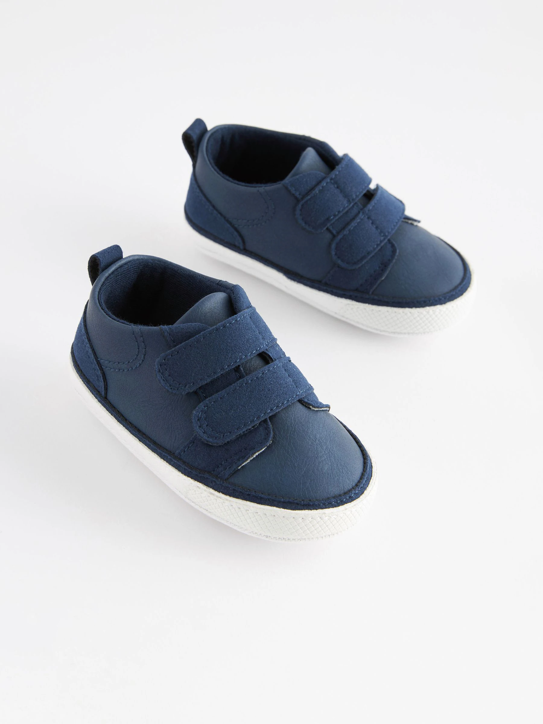 Donkerblauw - Babysneakers met twee bandjes (0-24 mnd)