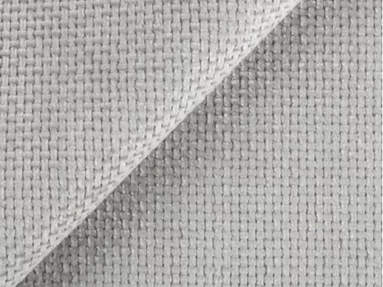 Canapé d'angle gauche en tissu texturé gris clair TREVALIS