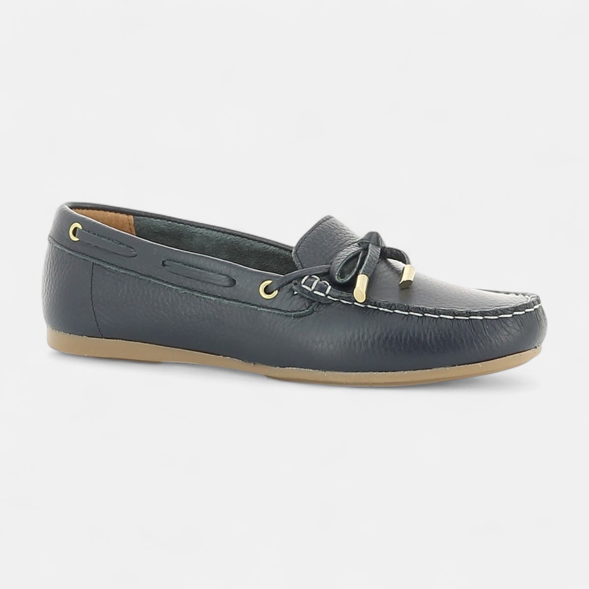 Mocassins Femme en cuir bleu marine