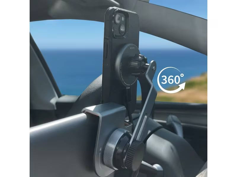 (15W) Screen Mount MagSafe Auto KFZ Ladegerät Qi2 Wireless Charger 360° Car Display Smartphone Halterung (4S541114) - Grau