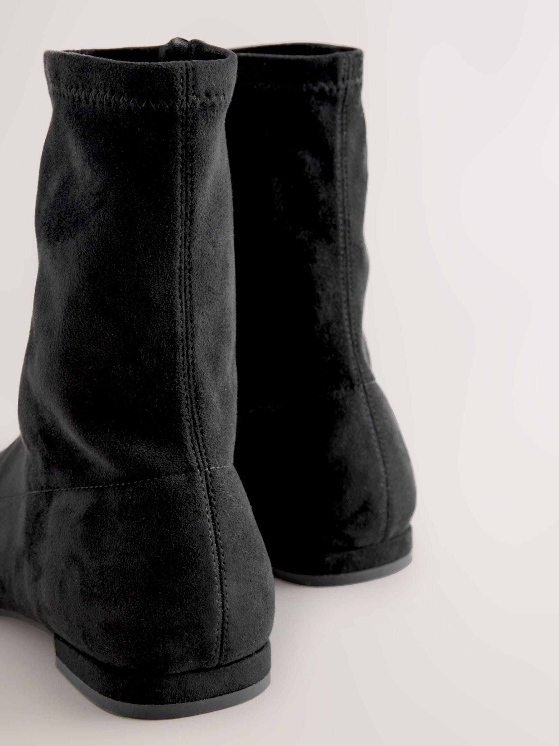 Zwart - Forever Comfort® Flat Sock Ankle Boots