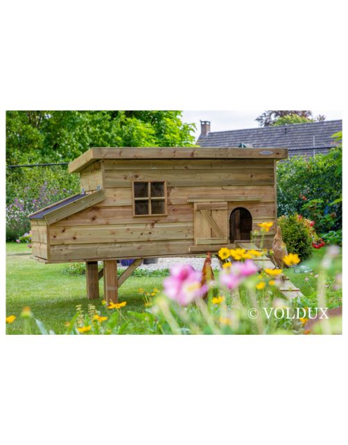 Voldux Kippenhok Finn - Dierenverblijf - 190x88x110 cm Bruin