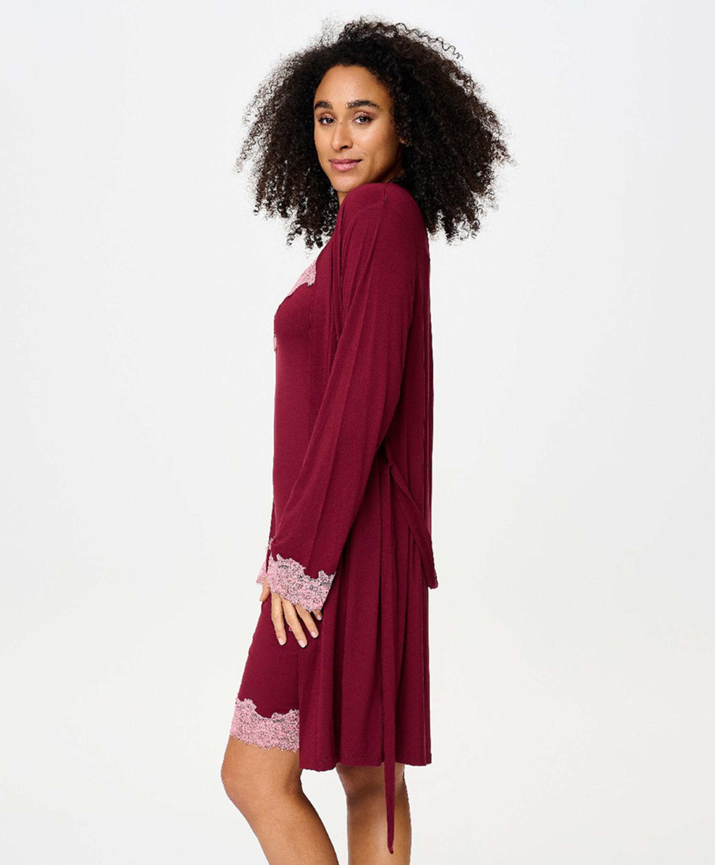LingaDore Dames ochtendjas bordeaux