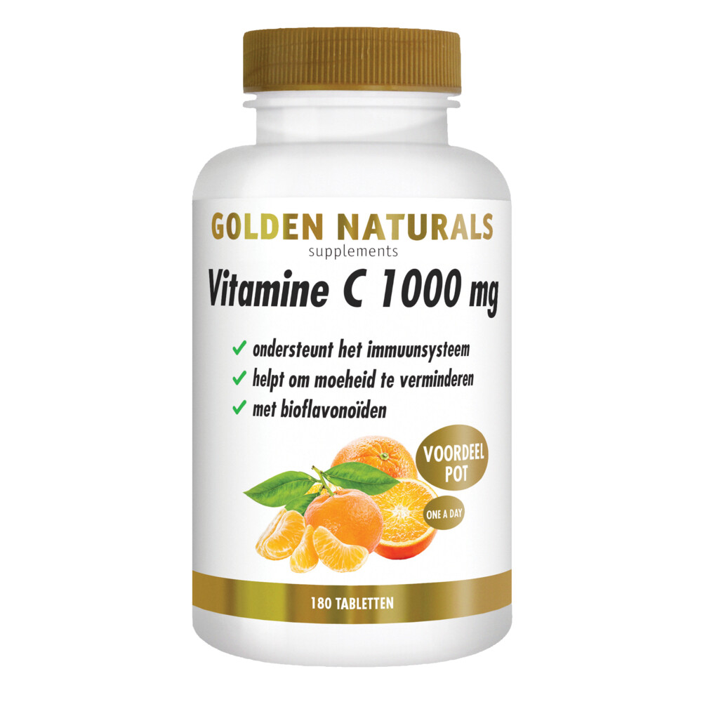 Golden Naturals Vitamine C 1000mg Bioflavonoïden Vegan180 tabletten