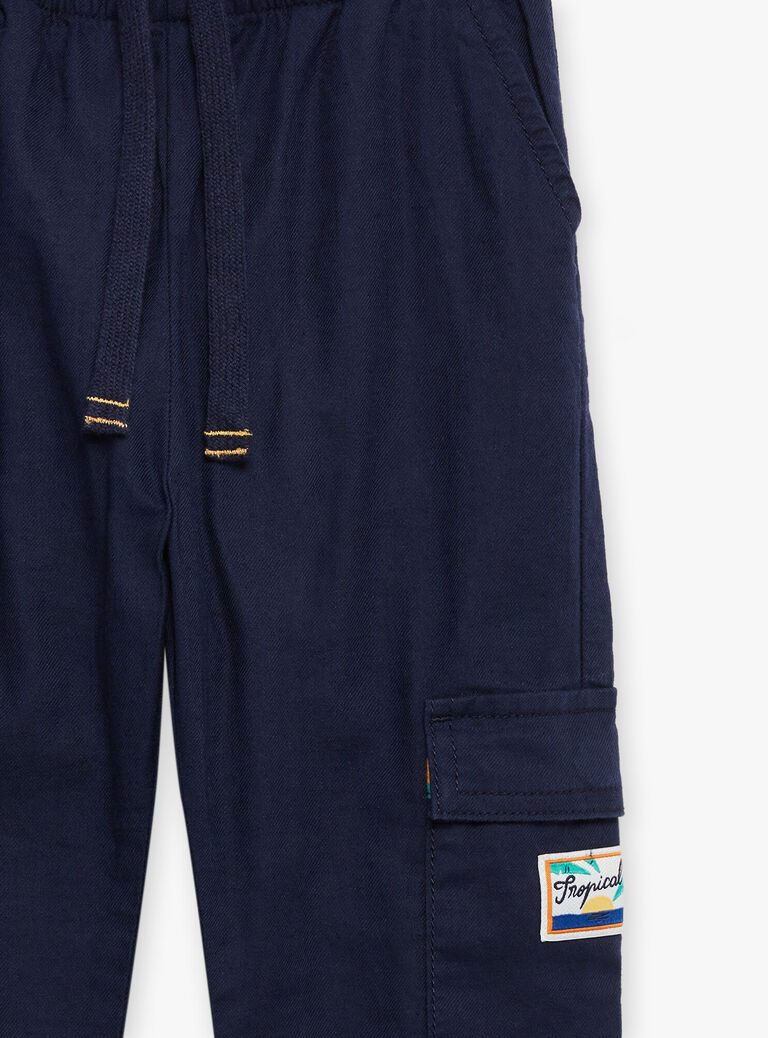 Pantalon cargo bleu marine